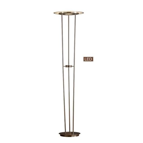 Artiva 72 In Satin Nickel Luciano Led Torchiere Floor Lamp Touch