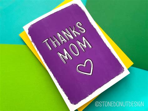 Thanks Mom Mothers Day Card Stonedonut Design