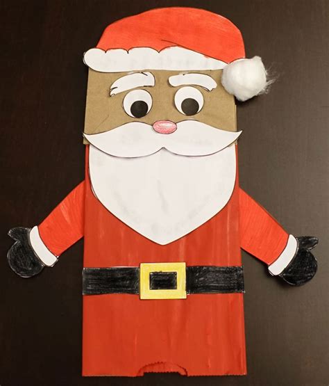 Santa Paper Bag Puppet Printable Get What You Need For Free