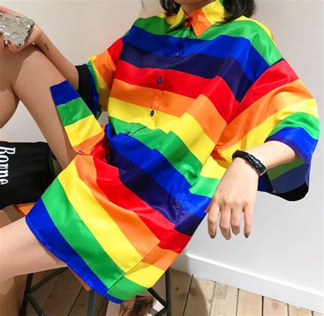 Oversized Rainbow Shirt On Storenvy Rainbow Shirt Pride Outfit