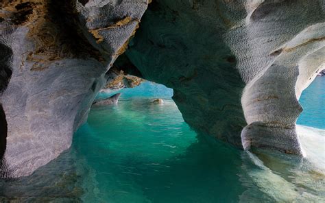 Cave Nature Chile Lake Turquoise 2k Landscape Erosion Cathedral