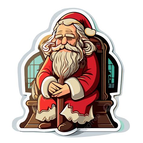Santa Claus Sentado En Una Silla Clipart Vector Png Diseño De