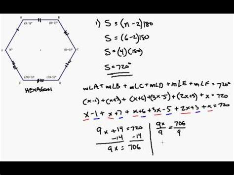 Sum of interior angles of a polygon. Interior Angle Formula Applied to Irregular Hexagon - YouTube