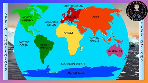 Study Map Of Continents And Oceans