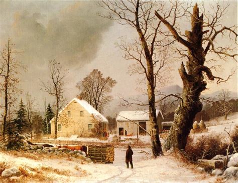 Winter Scene In New England 1859 Painting George Henry Durrie Oil