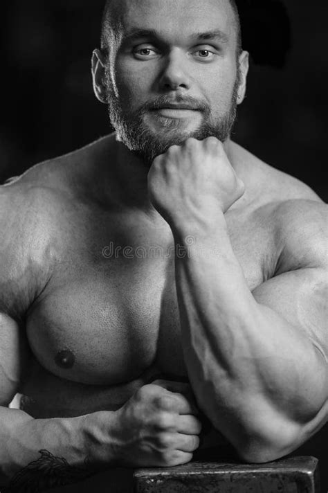 Portrait Of A Handsome Guy On A Background Of Gym Stock Image Image Of Body Cross 99522959