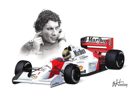 Ayrton Senna Mclaren Mp4 7 Original Artwork Wayne Henley W J