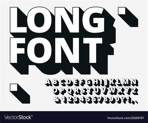 Long Shadow Font Retro Boldness 3d Alphabet Old Vector Image
