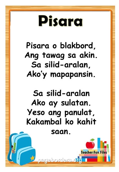 Teacher Fun Files Tagalog Passages About School