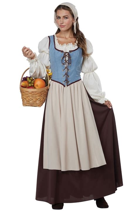 Renaissance Peasant Girl Adult Costume ชุด และ ผู้หญิง