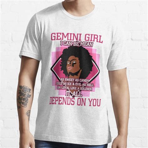 Gemini Girl I Can Be Mean Cancer Horoscope Birthday T Shirt For Sale
