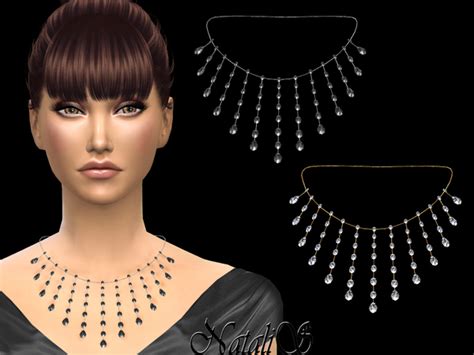 Oval And Pear Diamond Necklace By Natalis At Tsr Sims 4 Updates