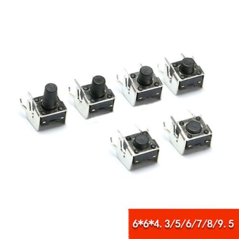 6x6 Side Tact Switch Tactile Push Button Switch Height 43mm95mm