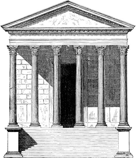 Rechteckiges haus) in nîmes, frankreich, ist einer der am besten erhaltenen tempel auf dem gebiet des früheren römischen. Maison Carrée | ClipArt ETC