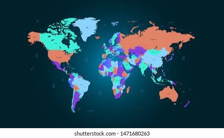 Color World Map Vector Modern Stock Vector Royalty Free 1471680263