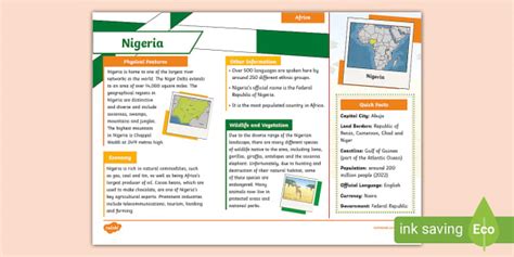 ks2 nigeria fact file twinkl geography teacher made