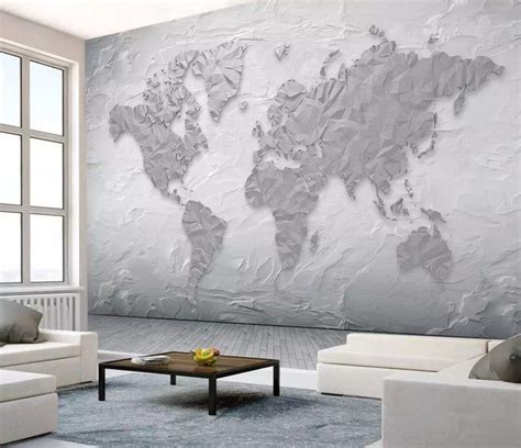 3d Abstract Geometric Grey Simple World Map Wallpaper