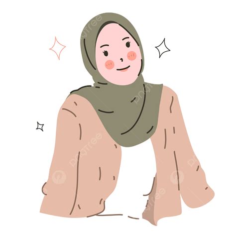 Gambar Gadis Manis Hijab Ilustrasi Sederhana Cute Girl Moeslim