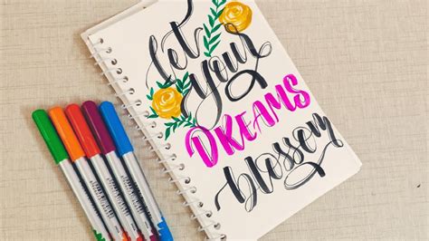 Quote Calligraphybrush Lettering Easy Flowers Painting For Beginners