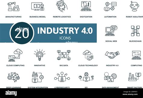 Industry 40 Icon Set Contains Editable Icons Industry 40 Theme Such