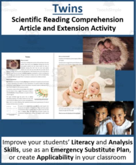 Twins Reading Comprehension Article By Teach Simple