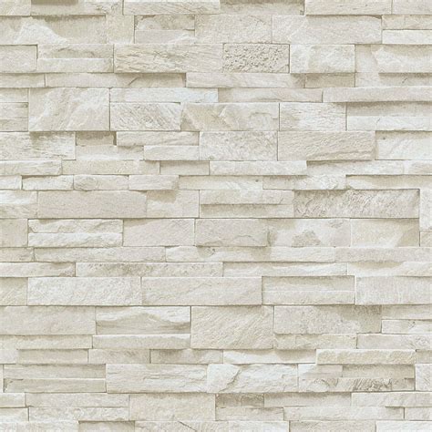Erismann 3d Effect Brick Wallpaper Beige Stone Tile Rustic Vinyl Paste