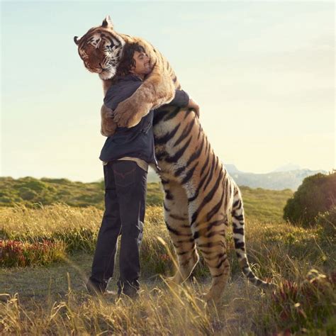 Transhu Tiger Hugging Human