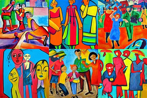 A Vibrant Joyful Painting Of The Great Depression In Stable Diffusion