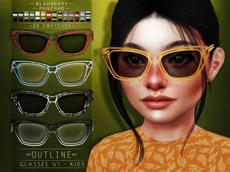 Outline Glasses At Blahberry Pancake Sims 4 Updates