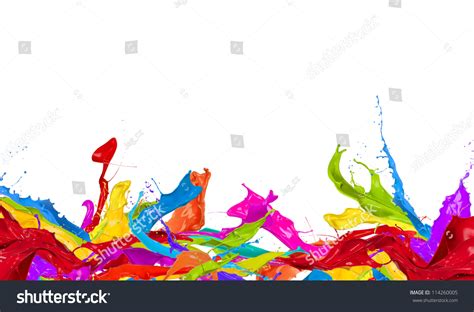 Colored Splashes Abstract Shape Isolated On Stock Photo Edit Now