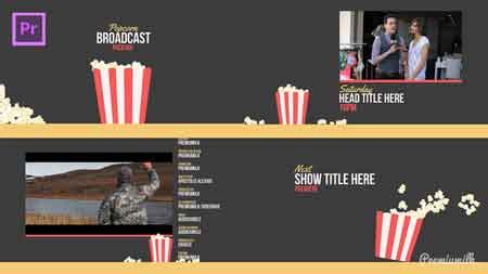 Highlight the desired piece of video on the timeline panel. Popcorn Broadcast Package Essential Graphics Mogrt After ...