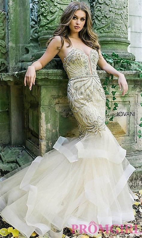 Long Tiered Skirt Mermaid Style Prom Dress Prom Dresses Jovani Short