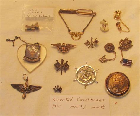 15 Mostly Ww2 Sweetheart Military Pins And More