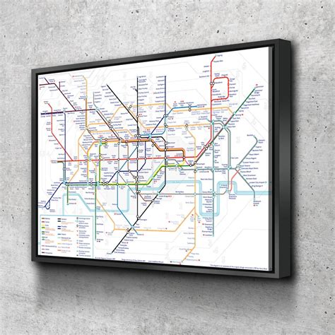 London Underground Poster Tube Map Canvas Wall Art Framed Etsy