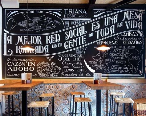 Mural Para El Restaurante Triana Chalkboard Wall For Triana