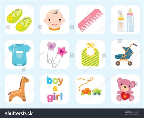 Baby Icon Collection Use Create Cute Stock Vector Royalty Free 31234699