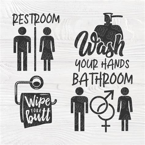 Bathroom Sayings Svg Cut Files Clipart Printables Hot Sex Picture