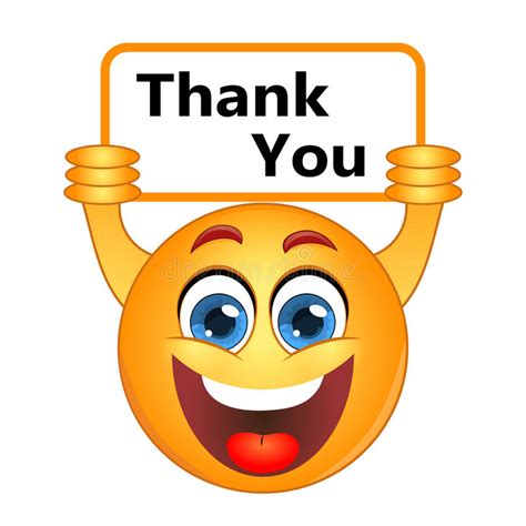 Thank You Thanks Expressing Gratitude Note On A Sign Vector Illustration Funny Emoji Funny