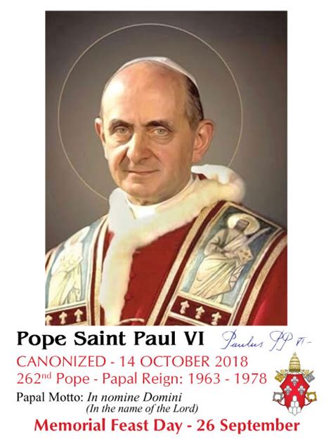 Pope Paul Vi Beatification Holy Cards Bookmarks Medals Magnets