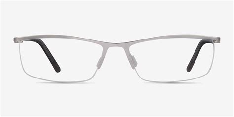 Boon Rectangle Silver Semi Rimless Eyeglasses Eyebuydirect