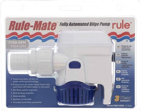 Rule Mate Automatic Bilge Pump 1100 GPH 12 Volt 2020 Version