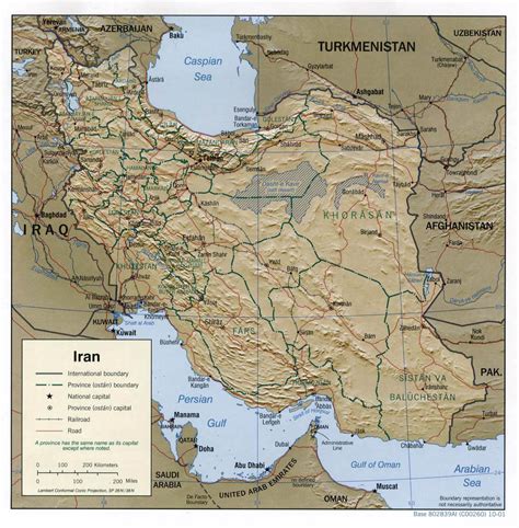 Detailed Relief And Administrative Map Of Iran Iran Detailed Relief