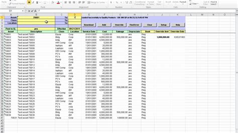 Fixed Asset Spreadsheet With Regard To Fixed Asset Roll Forward