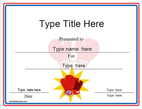 Unique Boxing Certificate Template Certificate Templates Award