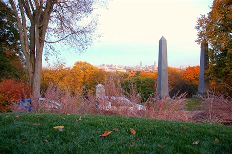 Mt Auburn Cemetery View Of Boston From The Base Of The Washington