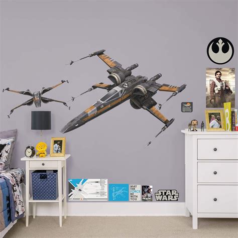 Star Wars The Last Jedi X Wing Wall Decal Fathead Official Site Removable Wall Decals Star