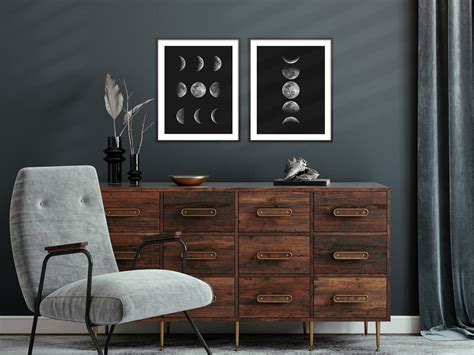 Luna Print Moon Phases Photography Lunar Print Downloadable Etsy