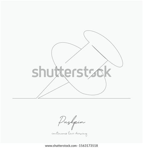 Continuous Line Drawing Pushpin Simple Vector Stock Vector Royalty