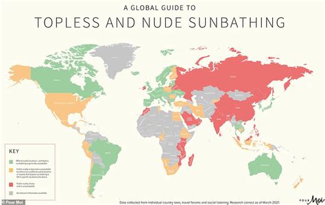 Map Reveals Which Countries Allow Nude Sunbathing And There S A State By State Guide To U S