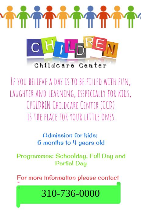 Child Care Center Template Postermywall